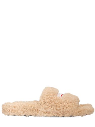 Mm Furry Faux Shearling Slide Sandals - BALENCIAGA - Modalova