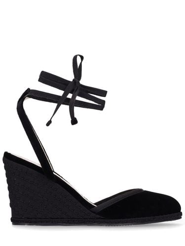 Mm Nero Velvet Espadrille Wedges - VIBI VENEZIA - Modalova