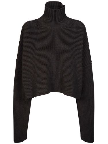 Cropped Cotton Knit Turtleneck - BALENCIAGA - Modalova