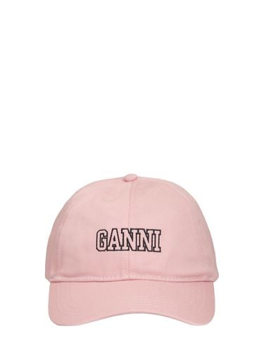 Logo Embroidered Organic Cotton Cap - GANNI - Modalova