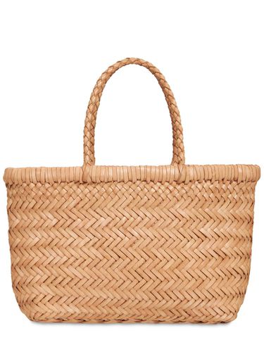 Mini Flat Gora Leather Basket Bag - DRAGON DIFFUSION - Modalova