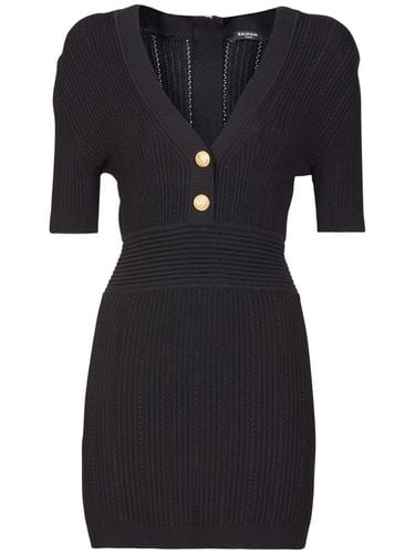 Viscose Blend Knit Mini Dress - BALMAIN - Modalova