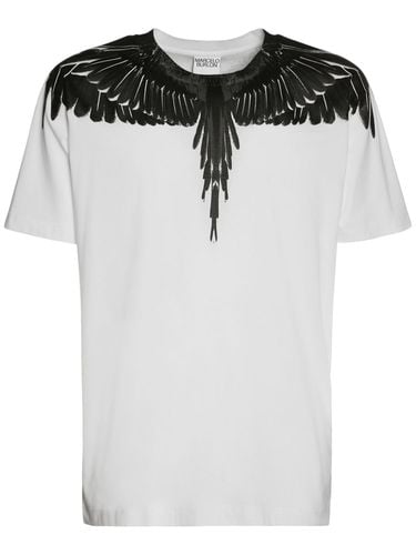 Camiseta De Jersey De Algodón Con Estampado - MARCELO BURLON COUNTY OF MILAN - Modalova