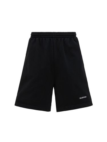 Logo Cotton Sweat Shorts - BALENCIAGA - Modalova