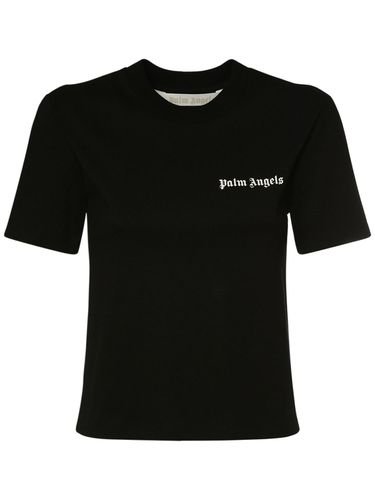 Camiseta De Jersey De Algodón Con Logo - PALM ANGELS - Modalova