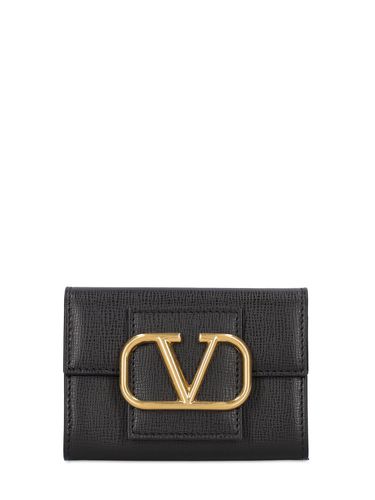 Vlogo Grained Leather Card Holder - VALENTINO GARAVANI - Modalova