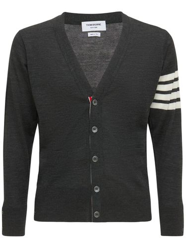 Bar Wool Fine Knit Cardigan - THOM BROWNE - Modalova