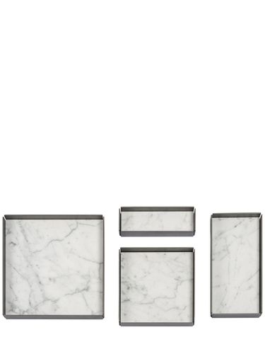 Set Of 4 Marble Modular Trays - SALVATORI - Modalova