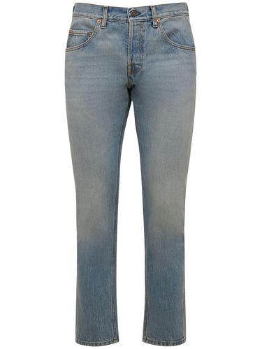 Jeans Tapered Fit In Denim Di Cotone - GUCCI - Modalova