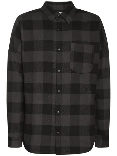 Logo Print Cotton Check Over Shirt - PALM ANGELS - Modalova