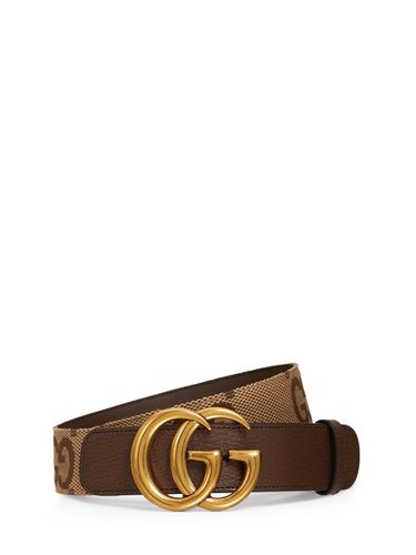 Cm Gg Canvas & Leather Belt - GUCCI - Modalova