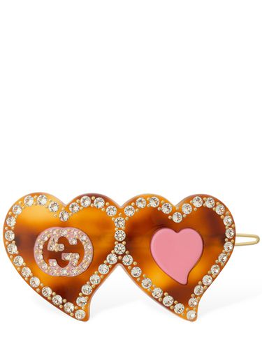 Gg & Hearts Resin Hair Clip - GUCCI - Modalova