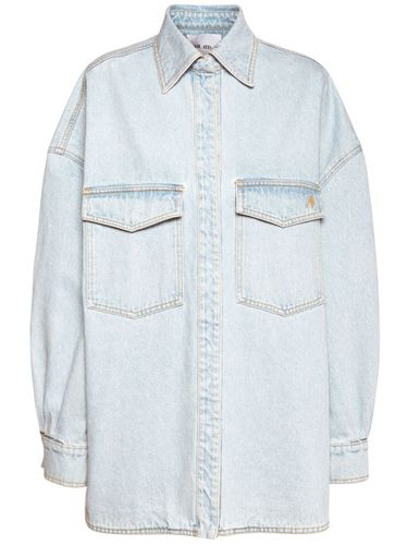 Logo Cotton Denim Shirt-jacket - THE ATTICO - Modalova