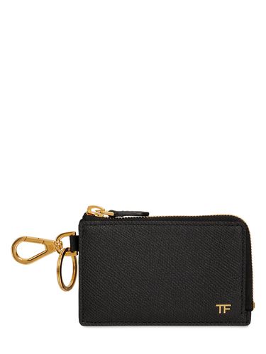 Logo Leather Cardholder W/ Keyring - TOM FORD - Modalova