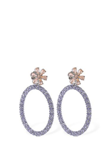 Daisy Crystal Hoop Earrings - AMINA MUADDI - Modalova