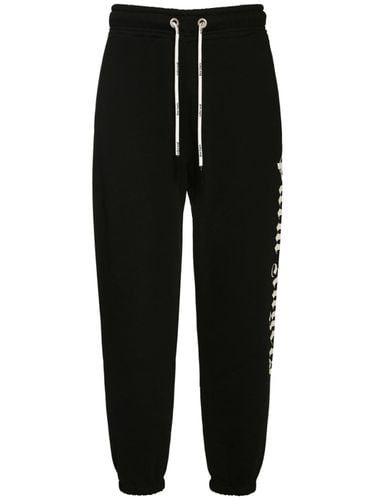 Side Logo Print Cotton Sweatpants - PALM ANGELS - Modalova