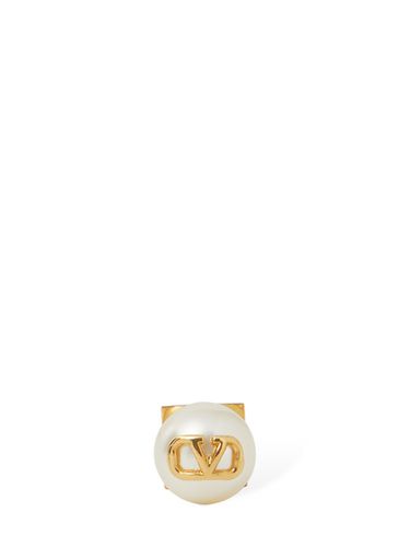 V Logo Faux Pearl Mono Earring - VALENTINO GARAVANI - Modalova