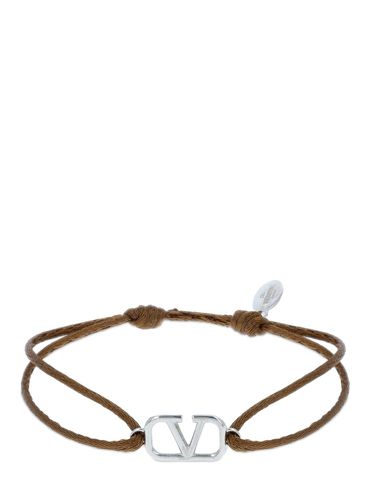 V Logo Slim Adjustable Bracelet - VALENTINO GARAVANI - Modalova