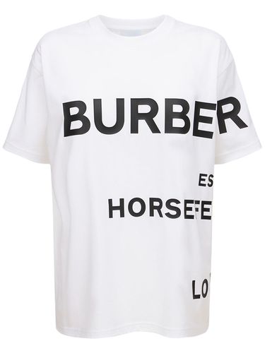 Camiseta De Algodón Con Logo - BURBERRY - Modalova