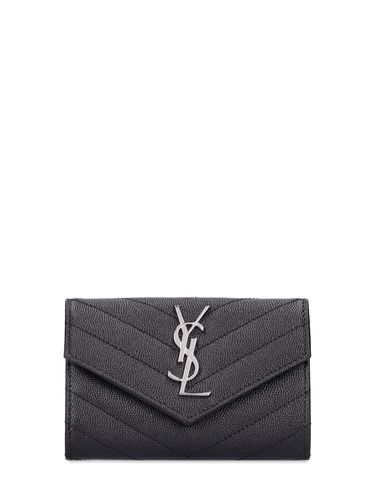 Sm Monogram Leather Envelope Wallet - SAINT LAURENT - Modalova