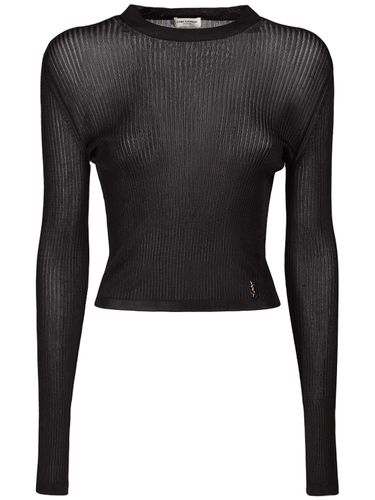 Viscose Knit Top - SAINT LAURENT - Modalova