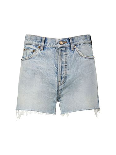 Slim Fit Cotton Denim Shorts - SAINT LAURENT - Modalova