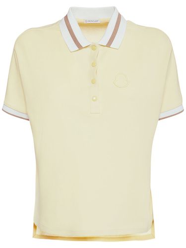 Polo Cotton Jersey Logo Top - MONCLER - Modalova