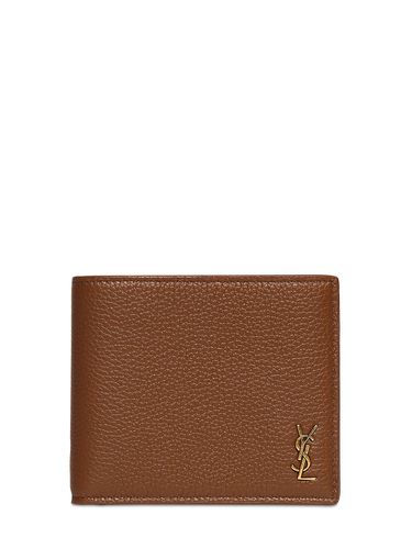 Monogram Leather Card Holder - SAINT LAURENT - Modalova