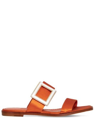 Mm Tuliaba Satin Slide Sandals - MANOLO BLAHNIK - Modalova