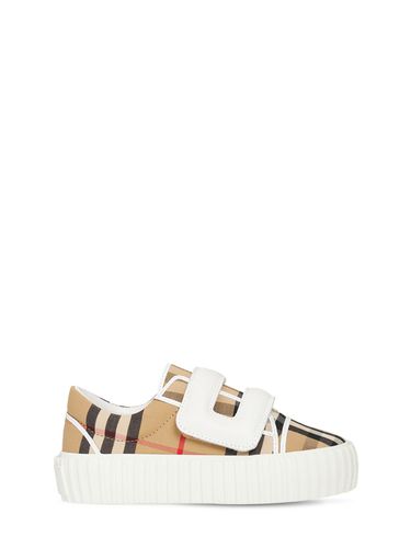 Riemensneakers Aus Baumwolle Mit Karos - BURBERRY - Modalova