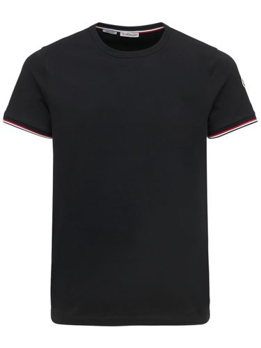 Camiseta De Jersey De Algodón Stretch - MONCLER - Modalova