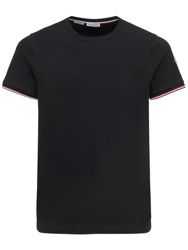 T-shirt Aus Stretch-baumwolljersey - MONCLER - Modalova