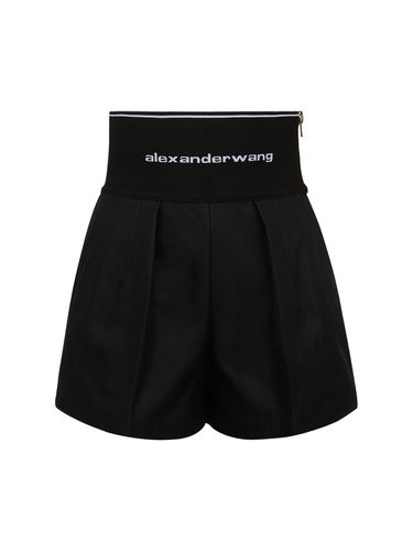 Logo Cotton Blend Safari Shorts - ALEXANDER WANG - Modalova