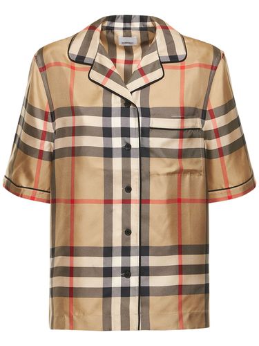 Camicia Bowling Tierney In Twill Di Seta Check - BURBERRY - Modalova