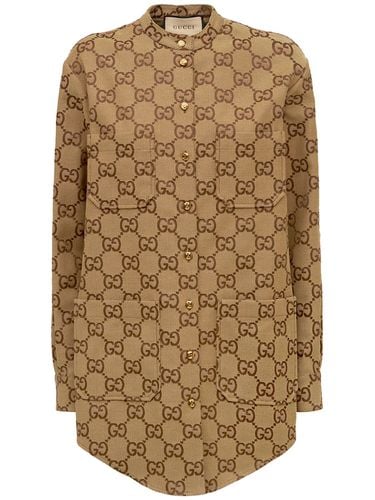 Maxi Gg Canvas Oversized Shirt - GUCCI - Modalova