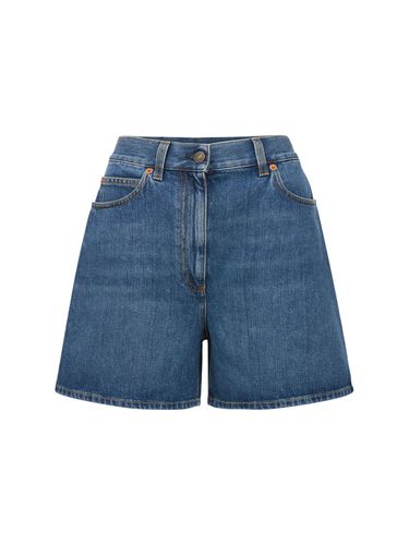 High Waist Denim Shorts - GUCCI - Modalova