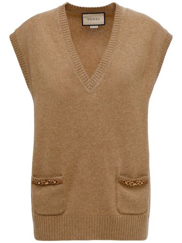 Gilet In Maglia Di Cashmere Con Catena - GUCCI - Modalova