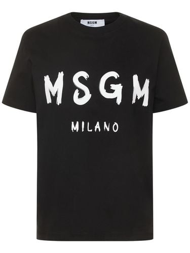 Brush Stroke Logo Printed T-shirt - MSGM - Modalova