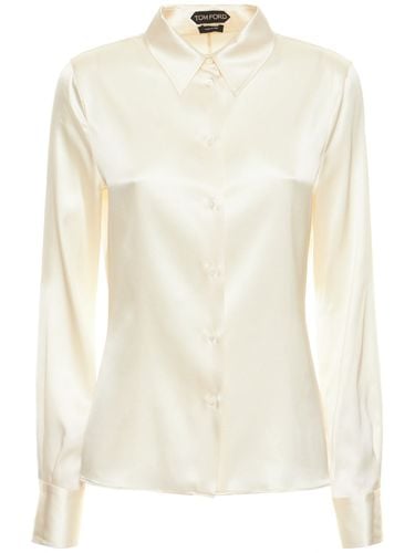 Fitted Stretch Silk Satin Shirt - TOM FORD - Modalova