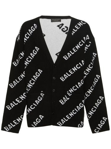 Wool Blend Knit Cardigan - BALENCIAGA - Modalova