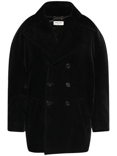 Oversize Velvet Coat - SAINT LAURENT - Modalova