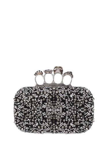 Skull Four Ring Embellished Clutch - ALEXANDER MCQUEEN - Modalova