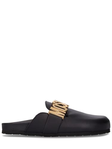 Mm Leather Mules - MOSCHINO - Modalova