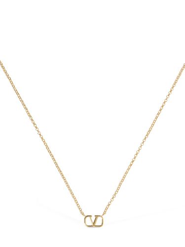 V Logo Charm Long Necklace - VALENTINO GARAVANI - Modalova