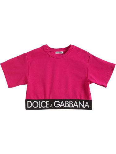 Camiseta De Algodón Jersey Con Logo - DOLCE & GABBANA - Modalova