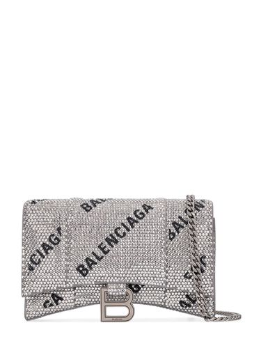 Hourglass Strass Chain Wallet On Chain - BALENCIAGA - Modalova