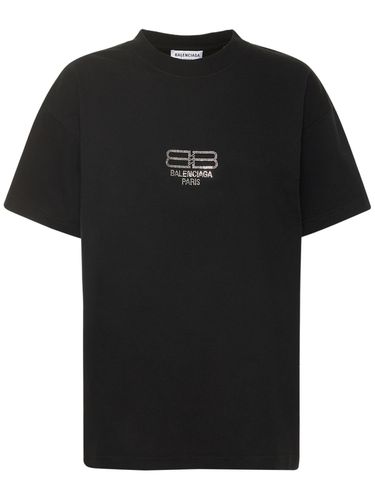 Camiseta Medium Fit De Algodón - BALENCIAGA - Modalova