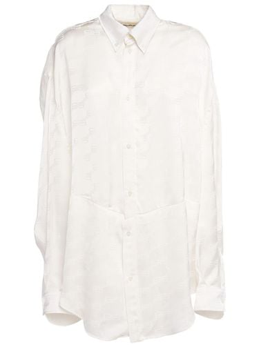 Camicia Con Logo Jacquard - BALENCIAGA - Modalova