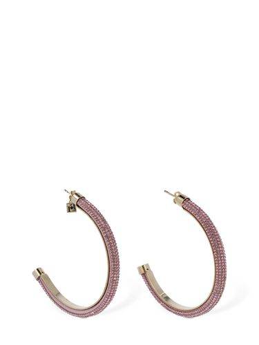 Favilla Crystal Mesh Hoop Earrings - ROSANTICA - Modalova