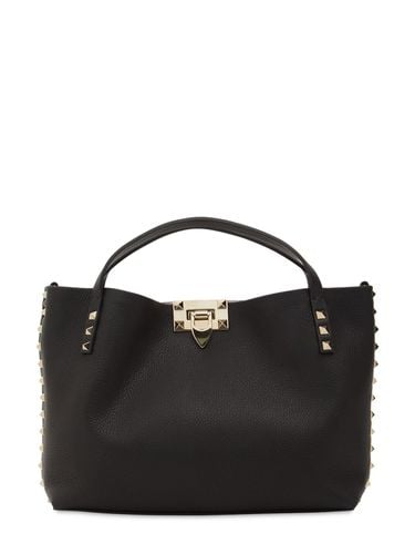 Small Rockstud Leather Tote Bag - VALENTINO GARAVANI - Modalova